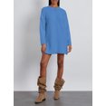 thumbnail image 2 of Faithtur Pull Tricoté Automne Hiver pour Femmes Couleur Unie Manches Longues Col Rond Long Tricoté, 2 of 9