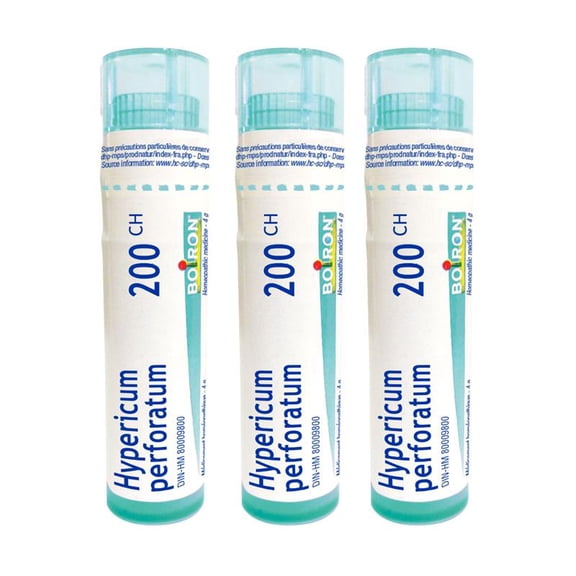 Boiron Hypericum Perforatum 200 Ch – Médicament Homéopathique, Boîte de 3 Tubes (4 g Chacun, Env. 80 Pastilles par Tube)