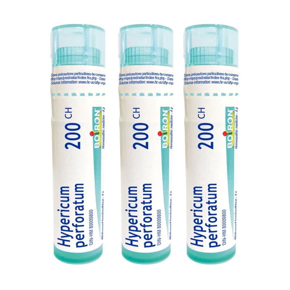 Boiron Hypericum Perforatum 200CH – Homeopathic Medicine, Box of 3 Tubes (4g Each, Approx. 80 Pellets per Tube)