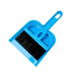 ZTTD 1 Pcs Mini Dustpan Set Brush for Table Whisk Brooms Small Dustpan Broom Set Mini Dust Pans with Brush Tiny Cleaning Table Sweep for Car Desk Keyboard Countertop Nest, Sky Blue