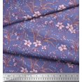 thumbnail image 2 of Soimoi Modal Satin Fabric Leaves & Azalea Floral Print Fabric by Yard 42 Inch Wide, 2 of 3