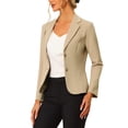 thumbnail image 4 of INSPIRE CHIC Blazer de Travail de Bureau pour Femme Extensible à Col à Revers Veste à Manches Longues Blazer de Complet m Kaki, 4 of 6