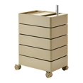 thumbnail image 1 of DOLITY Rolling Storage Cabinet 5 Tier Rotating Storage Cart for Kitchen Dorm Office Khaki, 1 of 9