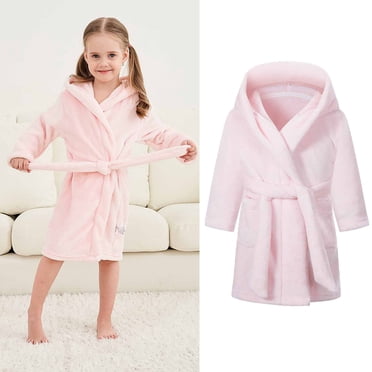 Gift TIMIFIS Boys Girls Robes Kids Hooded Sleepwear Soft Fleece Bathrobes Cute Housecoat Gowns Toddler Soft Plush Pajamas Sleepwear Spa Robe (2 Toddler-16 Years) Variety of Colors