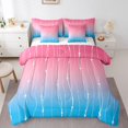 thumbnail image 1 of YST Pink Gradient Bedding Set, 7-Piece, Ombre and Geometric Wave Design, King Size, 1 of 4