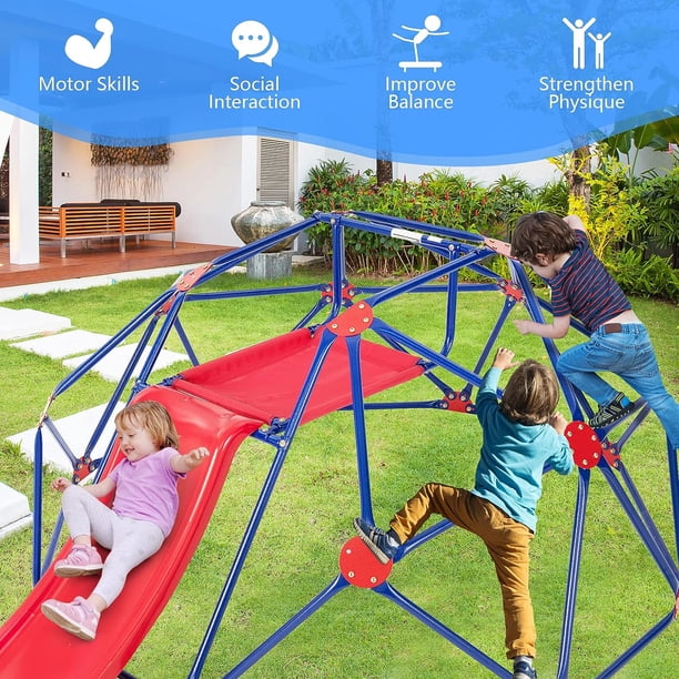 SOARS Bascule Gonflable Enfant - Dôme D'Escalade 223 X 123 Cm - 6 Poignées - Charge 113 Kg - 3 Enfants - Intérieur/Extérieur - Dès 5 Ans