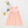 thumbnail image 2 of Robe Sans Manches pour Tout-Petites Filles, Tunique Unie, Robe Trapèze Évasée, Robe d'Été Fluide pour Enfants 1-8 Ans, 2 of 7