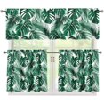 thumbnail image 1 of Monstera Kitchen Curtains and Valances Set,3 Piece Small Window Valance Sets Treatment Drapes for Kitchen, Bedroom, Living & Dining Room by Achim Home Decoration, 1 of 5