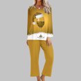 thumbnail image 2 of Pisexur Pyjamas de Noël pour Femmes Ensemble Deux Pièces Tendance Vacances Verres à Vin Rouge Imprimé Pjs Décontractés Manches Longues Col Rond Hauts Pantalons de Pyjama Vêtements de Nuit, 2 of 4