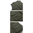 thumbnail image 3 of OmicGot Classic Summer Men Vest Cotton Button Multi Pocket 3 Colors Sleeveless Jacket With Many Pockets Solid Big Size Travel Waistcoat, 3 of 5