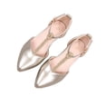 thumbnail image 3 of RKSTN Girls Sandals Rhinestone Pumps Chunky Block Heel Pointed Toe Ankle Strap Slingback French Style Summer Evening Host Shoes for 4-12 Years, 3 of 6