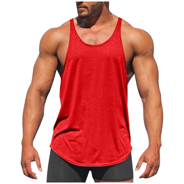70% Off! Grrvtrz Men's Stringer Bodybuilding Workout Gym Tank Tops Training Y Back Cut Off Sleeveless Shirts