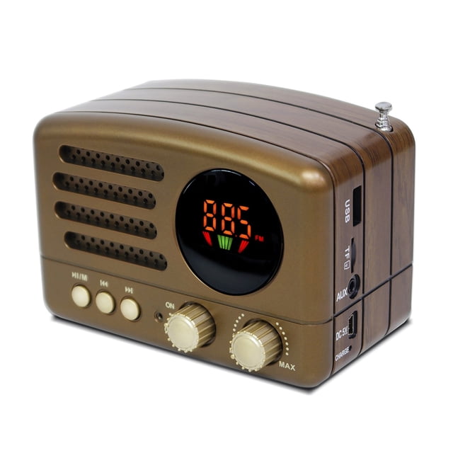 Bluetooth With Antenna Radio USB Charging Receiver TF Card Slot FM AM Mini Manual Portable High Sensitivity Lightweight Speaker ,Easy to Install