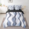 thumbnail image 2 of Erosebridal Modern Abstract Bedding Full Size, Stripes Wave Bed in a Bag Full size, Chic Geometric Reversible Bed Set, Breathable Room Decoration, 7pcs, 2 of 6