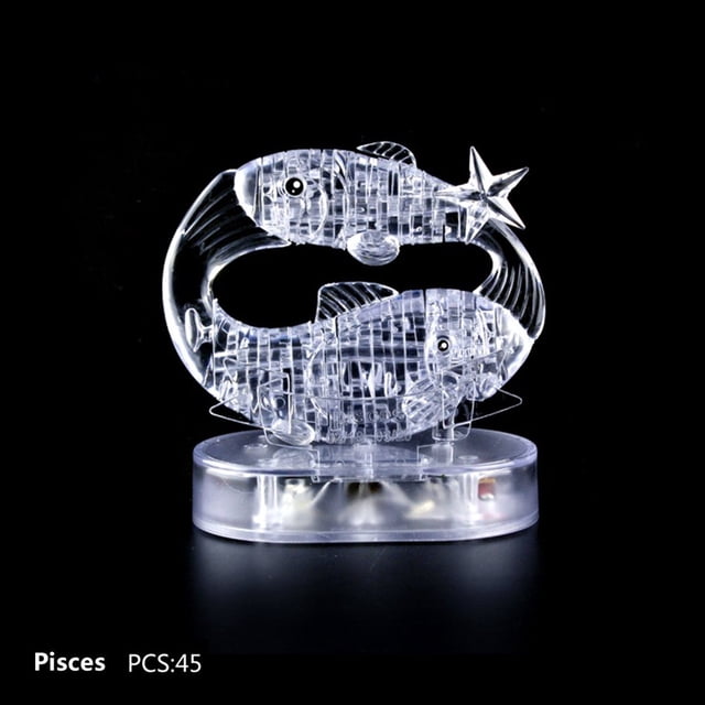 Casse-Tête en Cristal 3D Scie Gigogne Clair Douze 12 Constellations Astrologie Flash Lumière DEL