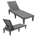 thumbnail image 1 of Costway 2 Pcs Chaise Longue Fauteuil Inclinable Résistant aux Intempéries Réglable Gris, 1 of 10