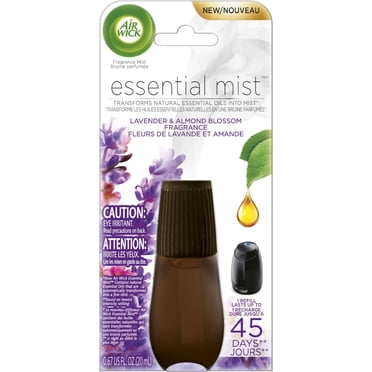 Air Wick Essential Mist Recharge pour Diffuseur d'Huile Parfumée, Fleurs de Lavande & Amande, 1 Unité, Désodorisant d'Air