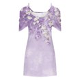 thumbnail image 4 of Jusqu'à 65 % de Rabais! Robes d'Été Mode pour Femmes 2024 Grande Taille Imprimé Manches Courtes Épaules Dénudées Col Rond Robe, 4 of 5