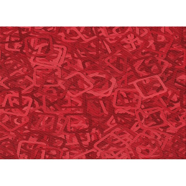 Ahgly Company Tapis d'Intérieur Rectangulaires Transitionnels Rouges Lavables à la Machine, 5 Pieds x 8 Pieds