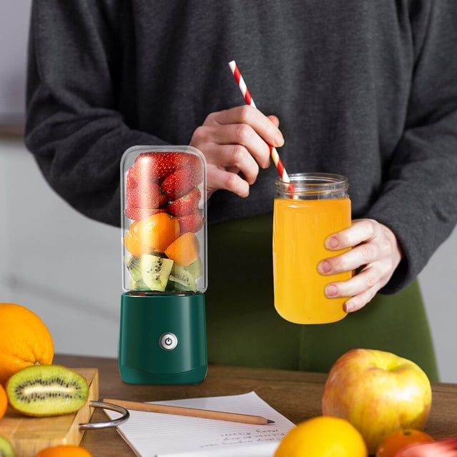 Yhmxh Apartment Essentials Kitchen Accessories Kitchen Appliances Kitchen Tools Blenders for Shakes and Fruit Juicer USB Rechargeable with 6 Blades Handheld Blenders for Sports Travel and Outdoors