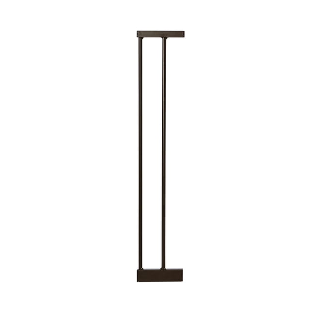 North States™ Mypet™ 6” Extension for Petgate Passage™ in matte bronze, a slim metal frame with two vertical bars and solid top and bottom edges, designed to add 6 inches width to pet gates for wider openings and pressure mounting.