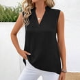 thumbnail image 2 of Timegard Camisoles pour Femmes Été Coton Lin Col en V Sans Manches Légères Décontractées Amples Hauts Blouse, 2 of 7