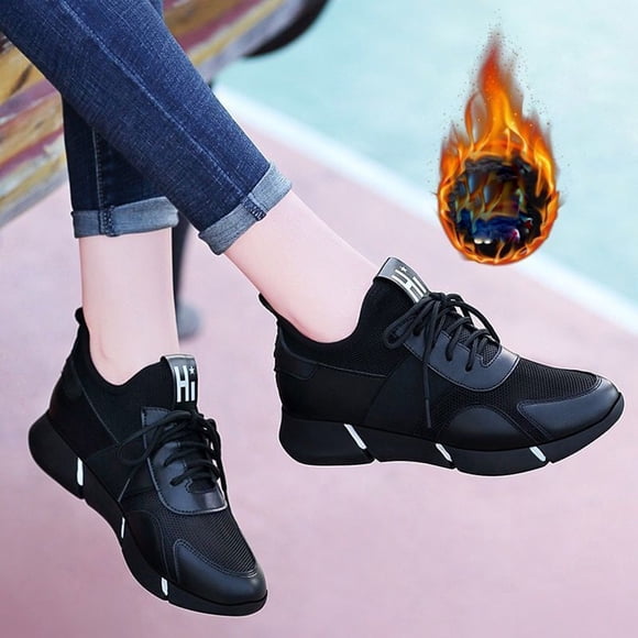 XIAQUJ 2023 Women's Autumn and Winter Fleece Warm and Leisure Korean Style Versatile Running Travel Sport Shoes Women's Fashion Sneakers BK2 8.5(41)