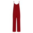thumbnail image 4 of Plebaso Women's V Neck Sleeveless Jumpsuits Loose Spaghetti Strap Casual Wide Leg Rompers with Pockets, 4 of 6