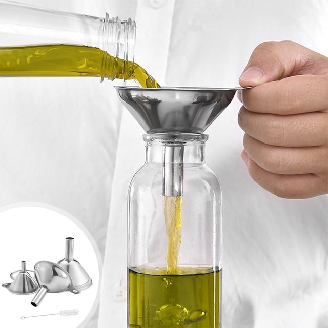 Yhmxh Kitchen Gadgets Kitchen Gifts Kitchen Essentials 4 Pc Metal Stainless Steel Funnels- Large Small Funnels 3 Piece Set- Food Grade Mini Funnels For Kitchen Filling Bottles Flask Cooking the funnel
