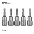 thumbnail image 3 of Youkk 5 Pieces Nut Driver Home Garage Shank Bit Electric Pneumatic Screwdriver Impact Drivers Bits Carpenter Tools 15x65mm, 3 of 6