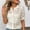 Beige, variant on Olyvenn Womens Summer Lace Tops Short Puff Sleeve Casual Dressy Blouses Eyelet Crew Neck Button Down Shirts White XL