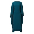 thumbnail image 4 of Kcodviy Robe de Soirée en Satin Peignoir Foulard en Satin Extra Grand 51 Pouces Abaya Muslim Femmes Hijabs Élégants pour Uni Col Rond Chauve-Souris Polyester Chiffon Foulard Manches Ample Maxi Robe Hijab Ensembles Femmes, 4 of 9