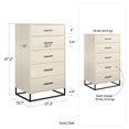 thumbnail image 3 of Kelly 5 Drawer Dresser, Ivory Oak, 3 of 9