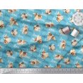 thumbnail image 2 of Soimoi Modal Satin Fabric Love Text & Puppies Dog Print Sewing Fabric Yard 42 Inch Wide, 2 of 3