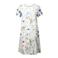 thumbnail image 5 of Pisexur Robe T-shirt Décontractée d'Été pour Femme, Col Rond, Manches Courtes, Style Bohème, Vacances, Fluide, Grande Taille, Robe Maxi, 5 of 5
