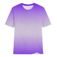thumbnail image 3 of Yuyuzo T-Shirts à Manches Courtes pour Femmes, Chandails à Col Rond, Hauts d'Été à Dégradé de Couleurs, Grande Taille, 3 of 3