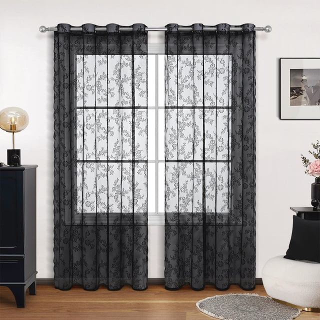 TIMIFIS Window Screening Semi Sheer Curtains For Bedroom Long Grommet Vertical Window Curtains Drapes With Light Through For Living Room New Home Essentials