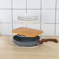 thumbnail image 3 of Corner Cabinet Organizer Corner Stackable Organizer Shelf Corner Dish Shelf  Black, 3 of 7