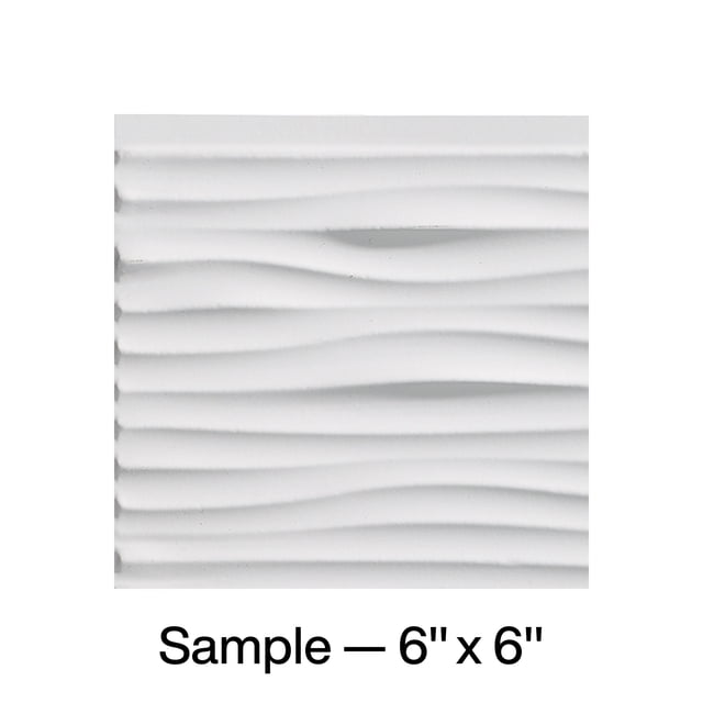 FASÄDE Waves Decorative Vinyl Backsplash Panel in Matte White (6X6 Inch Sample)