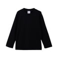 thumbnail image 1 of MIASHUI T-Shirt à Manches Longues Col Rond pour Filles Décontracté Couleur Unie Basique, Noir, 18-24 Mois, 1 of 3