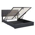 thumbnail image 4 of Velmero Queen Size Upholstered Storage Bed with Hydraulic Lift & Easy Assembly - No Box Spring Required,Black, 4 of 14