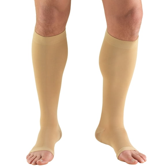 Truform Knee High Stockings, Open Toe: 30 - 40 mmHg, Beige, 2X-Large