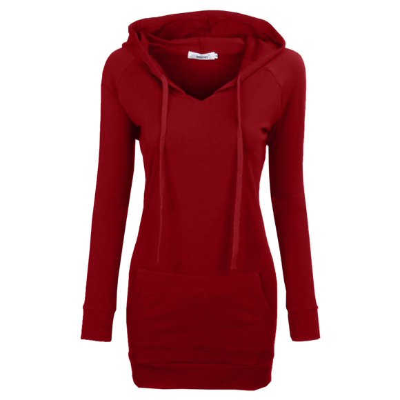BEPEI Tunics for Women to Wear with Leggings Elegant Empire Waist Long Sleeve Sweatshirts Crewneck Thin Hoody Tops Youth Western Shirt Gifts for Women Christmas Wear Plus Size Red 2XL