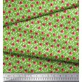 thumbnail image 3 of Soimoi Rayon Fabric Leaves & Poppy Floral Printed Fabric 1 Yard 42 Inch Wide, 3 of 6