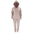 thumbnail image 4 of Ensemble de Deux Pièces pour Femmes 2023 Mode Poche Col Rond Décontracté Manches Longues Chandail en Molleton + Pantalon Ensemble de Sport pour Femmes en Solde, 4 of 5