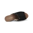 thumbnail image 4 of BLISSFUL STEP Women's Shoes Platform Chunky Heels Open Toe Rivet Faux Suede Slides Sandals Black 5.5, 4 of 8