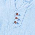 thumbnail image 5 of Weiqiqre Men's 2 Piece Outfits Linen Set Short Sleeve Shirt Top and Drawstring Waist Vacation Short Sets, 5 of 5