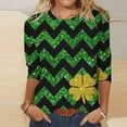 thumbnail image 1 of T-shirt de la Saint-Patrick pour Femme, Mode de la Saint-Valentin, T-shirt Imprimé, Blouse à Manches 3/4, Col Rond, Hauts Décontractés, T-shirt de la Saint-Patrick, 1 of 5