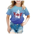 thumbnail image 1 of PMVFHDE Canada Day T-Shirt à Motif Imprimé de Feuille d'Érable Haut Musical Filles T-Shirt à Manches Courtes T-Shirt d'Été à Col Rond Coupe Décontractée Chandails de Base, 1 of 4