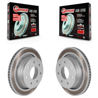 Genius Rear Coated Disc Brake Rotors Pair for Car 2012-2014 Ford F-150 with 7 Lug Wheels KG-100451